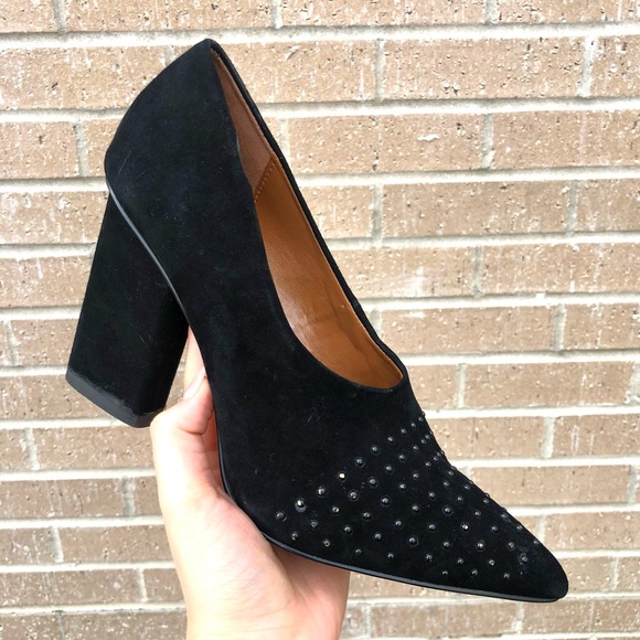 Halston Black Suede Heels - Picture 1 of 6